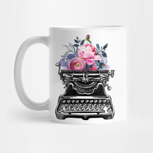 Vintage typewriter, watercolor flowers, flowers, watercolor, writer gift, writer, type, typewriter Mug